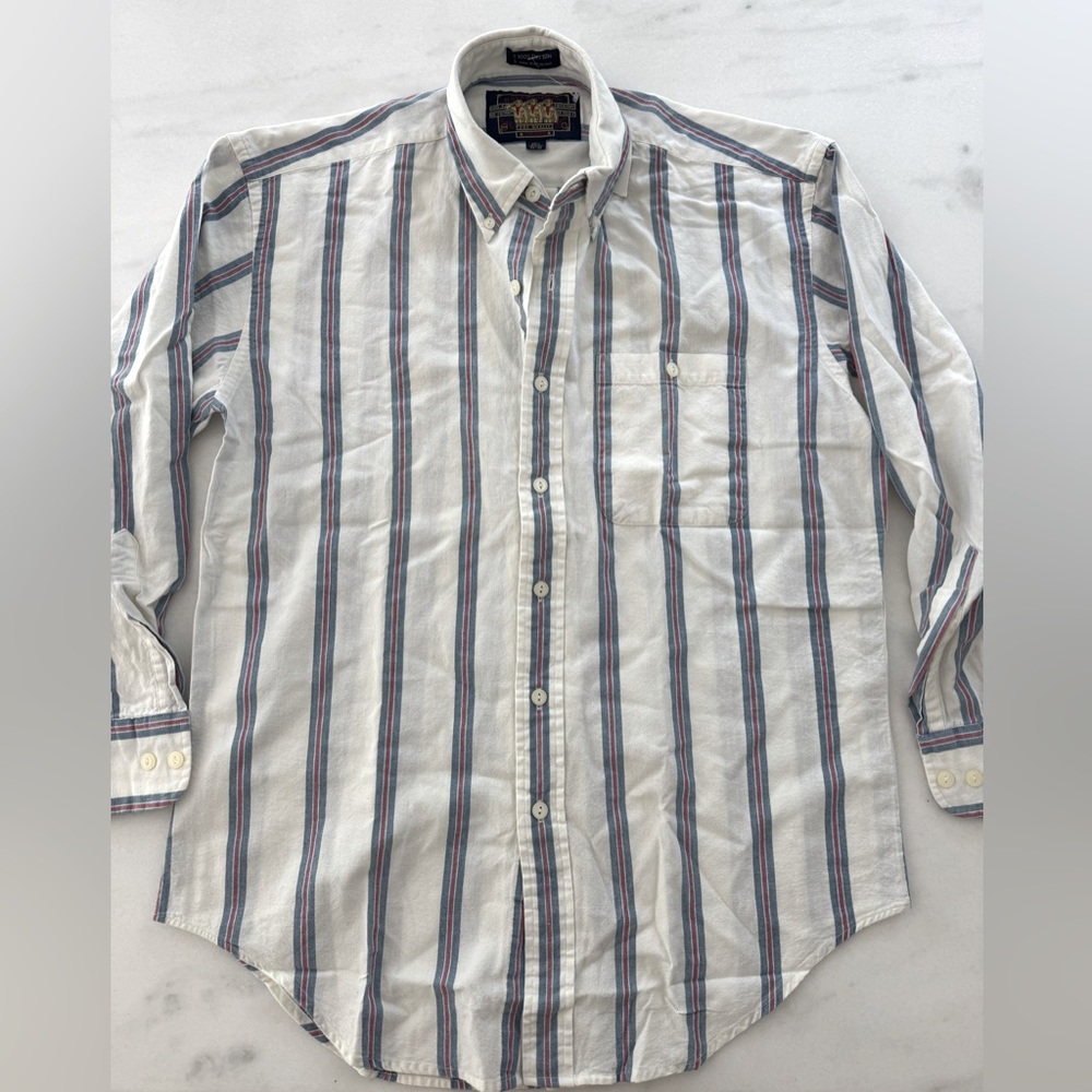 Ralph Lauren Vintage Red, White and Blue Striped Button Down Shirt.